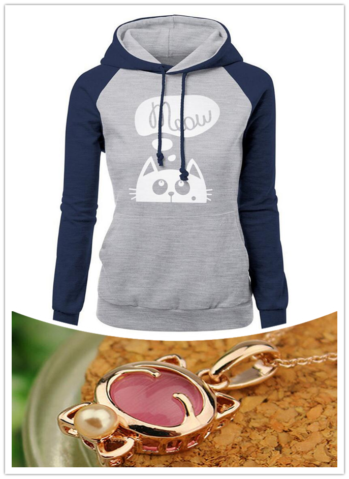 Cat Meow Hoodie with a Collar