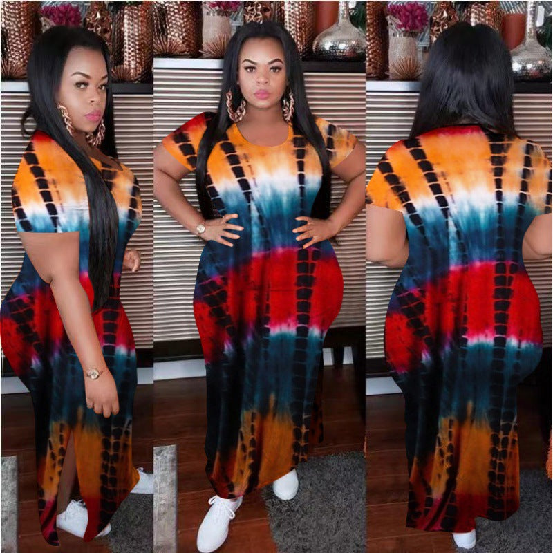 Printed Dress Plus Size Women's Clothing