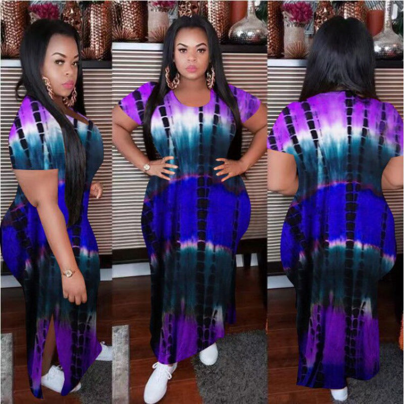 Printed Dress Plus Size Women's Clothing