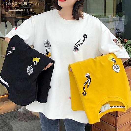 Plus size cartoon embroidery clothes