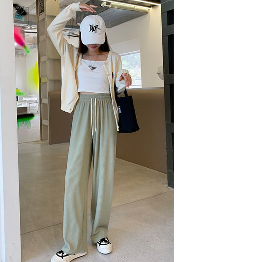 New Straight Tube Floor Pants Spring And Autumn Hang Loose