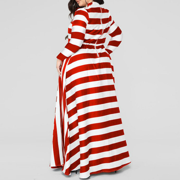 Cotton Plus Size Striped Dress