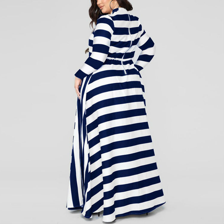 Cotton Plus Size Striped Dress