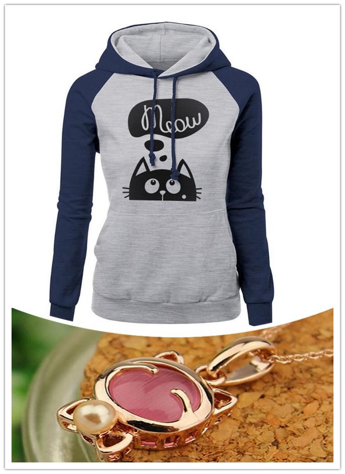 Cat Meow Hoodie with a Collar