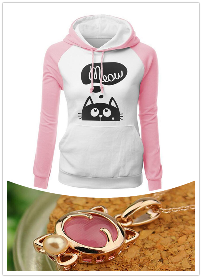 Cat Meow Hoodie with a Collar