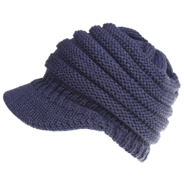 Knitted Baseball Cap Messy Bun Beanie Women Ponytail Beanies Autumn Winter Hats Female Soft Knitting Caps Warm Ladies Skullies