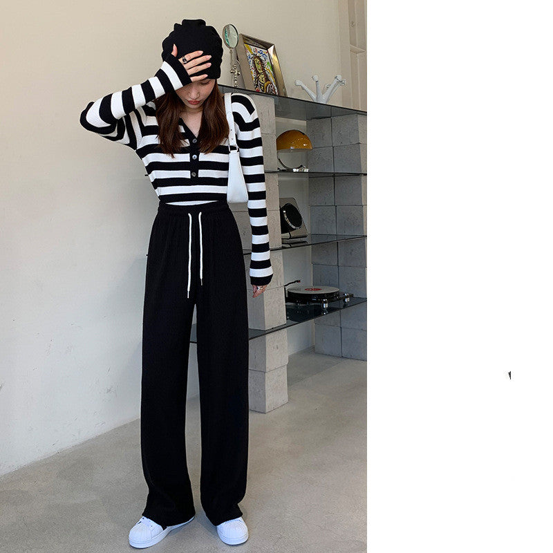 New Straight Tube Floor Pants Spring And Autumn Hang Loose