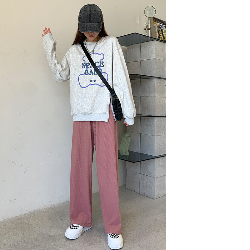 New Straight Tube Floor Pants Spring And Autumn Hang Loose